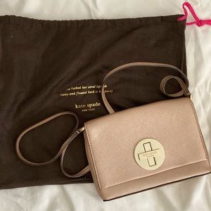 Kate Spade rose gold cross-body purse
